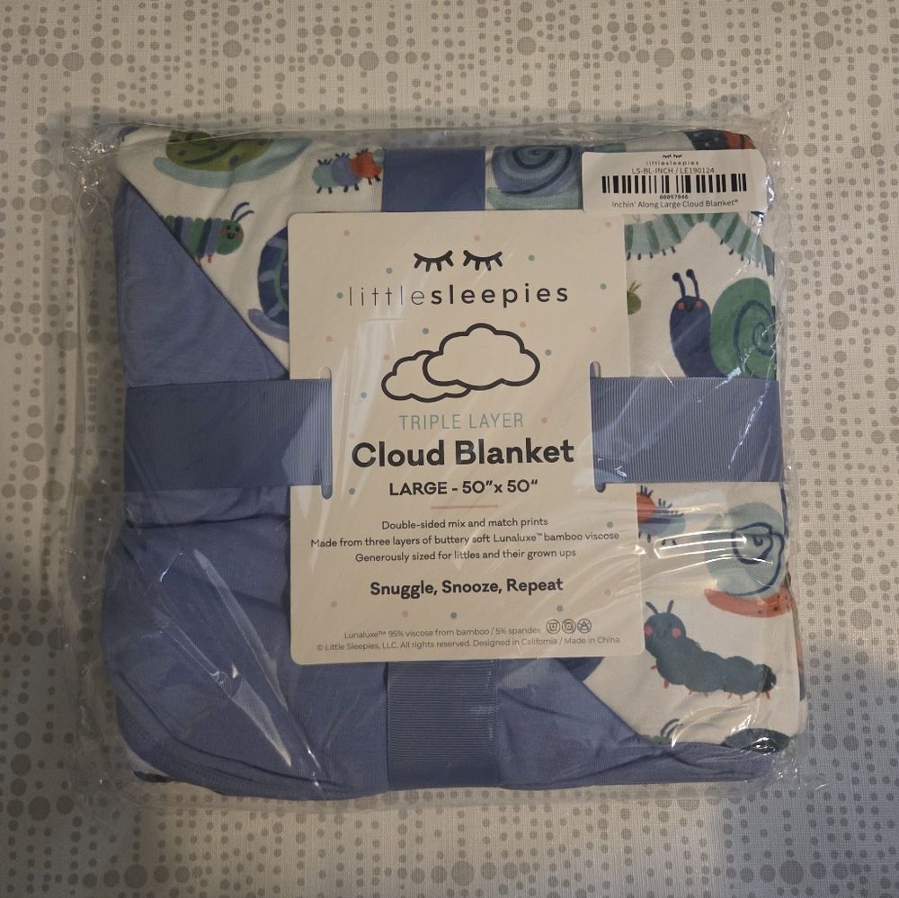Little Sleepies Inchin Along Cloud Blanket